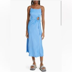 FARM Rio Blue Midi Slip Dress